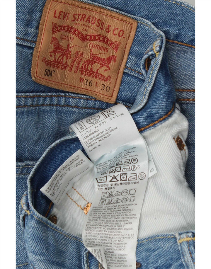 Levi's Herren 504 Straight Jeans W36 L30 Blaue Baumwolle