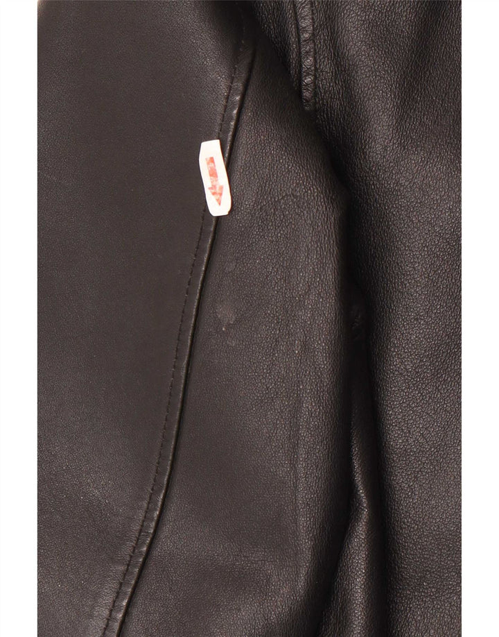 Authentische Herren-Lederjacke UK 42 XL aus schwarzem Leder