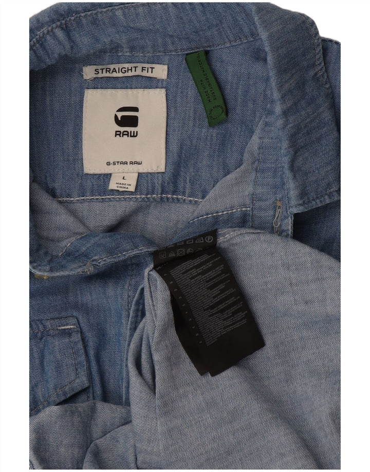 G-Star Herren-Jeanshemd mit normaler Passform, große blaue Baumwolle