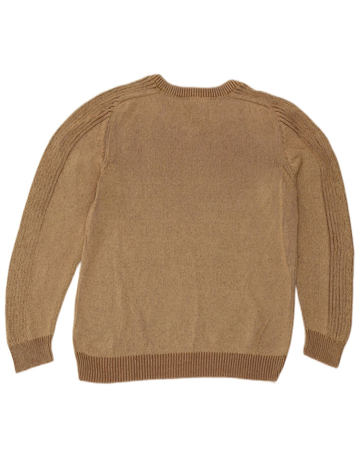 Wrangler Herren-Pullover mit V-Ausschnitt aus mittelbrauner Baumwolle