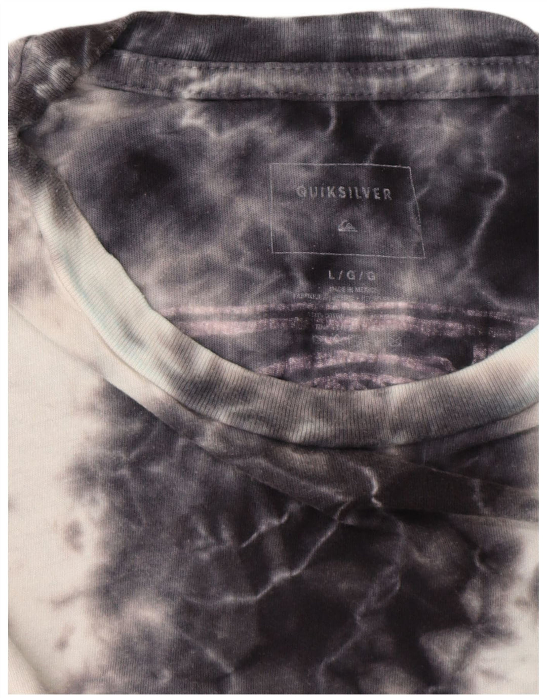 Quiksilver Womens Graphic T-Shirt Top UK 16 Large Marineblau Tie Dye