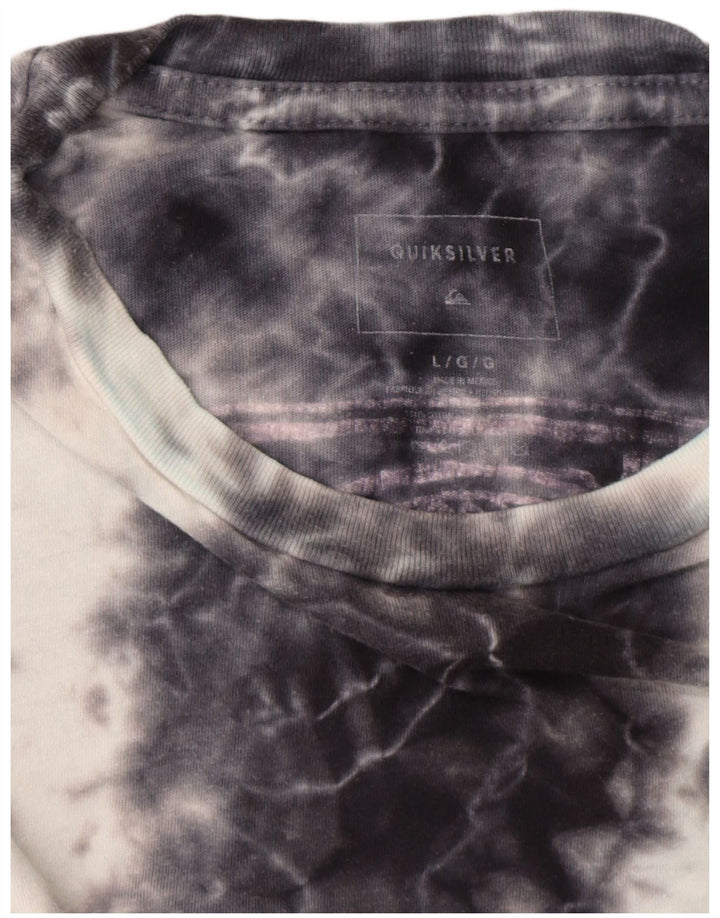 Quiksilver Womens Graphic T-Shirt Top UK 16 Large Marineblau Tie Dye