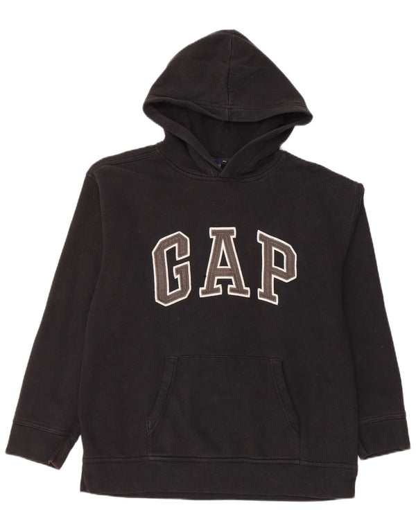 Gap Jungen-Pullover mit grafischem Kapuzenpullover, 14–15 Jahre, 2XL, schwarze Baumwolle