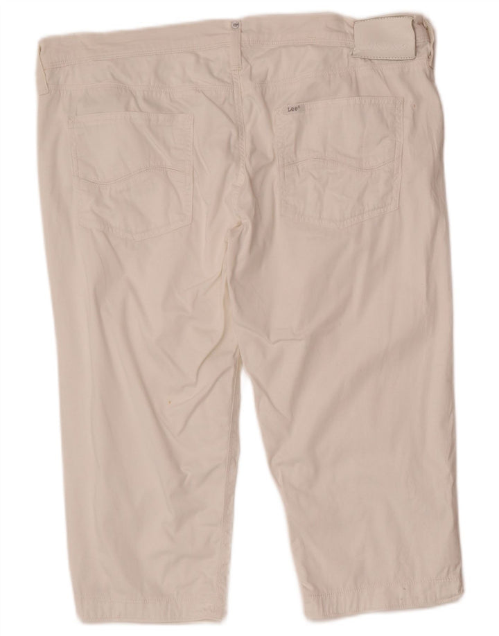 Lee Damen Enka Bermudashorts W32 Große weiße Baumwolle