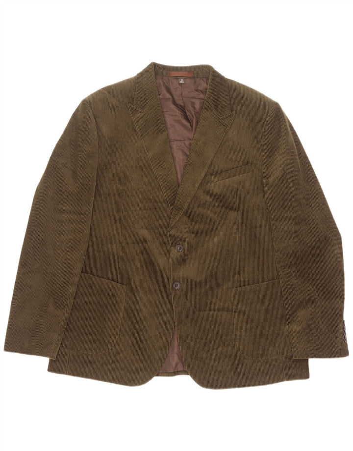 Marks & Spencer Herren-Blazer aus Cord mit 2 Knöpfen, Gr. 40, Khaki