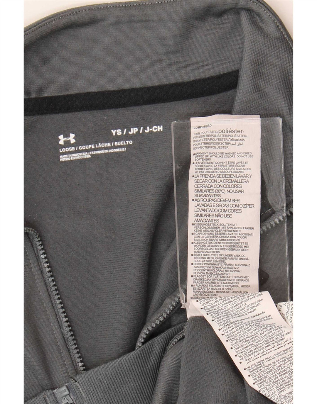 Under Armour Jungen-Trainingsanzug-Top-Jacke, 7–8 Jahre, Größe S, Grau, Farbblock