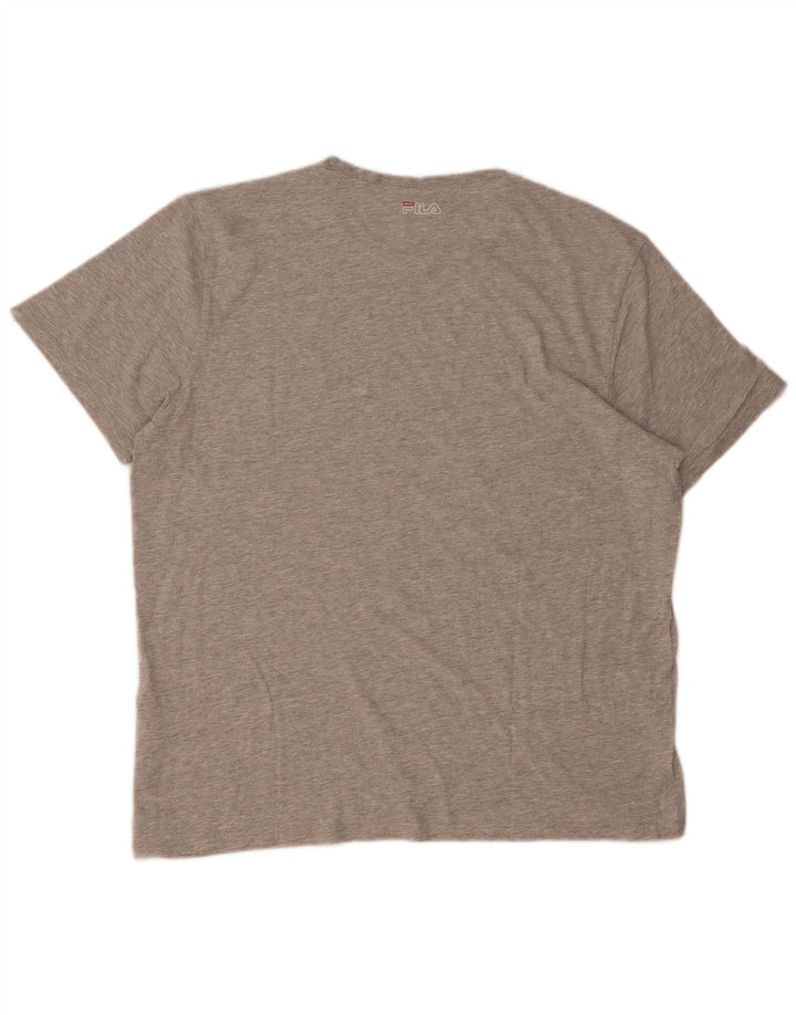 Fila Herren Grafik-T-Shirt-Oberteil, groß, grau gefleckt