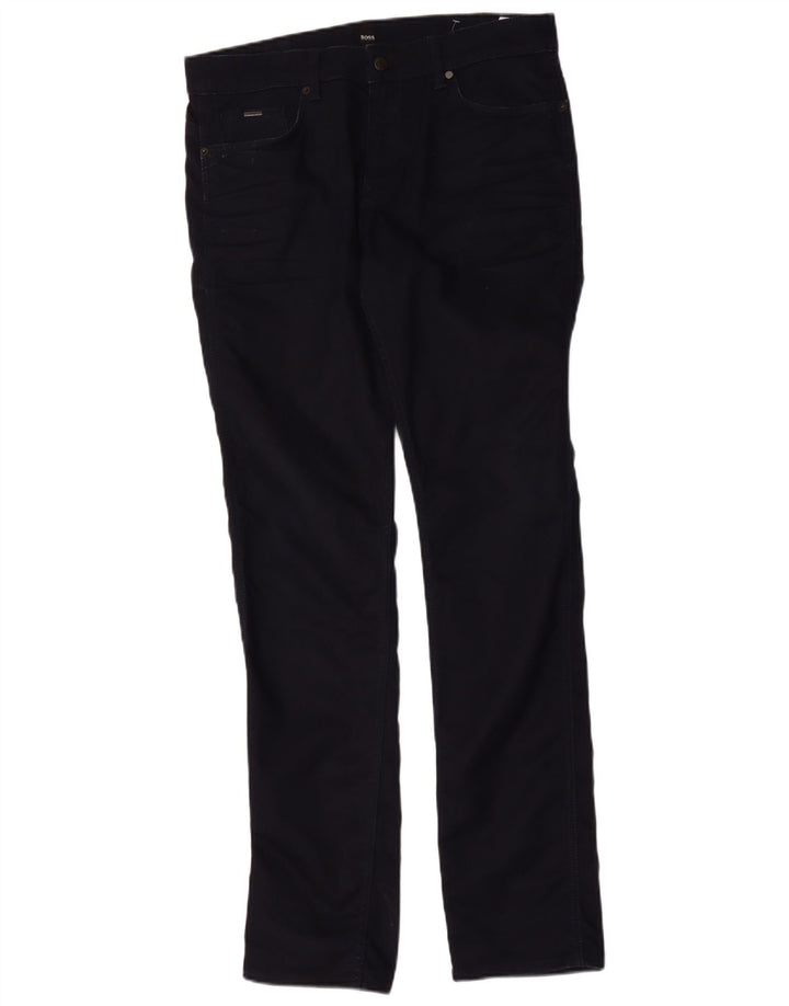 Hugo Boss Herren Slim Jeans W34 L34 Marineblaue Baumwolle