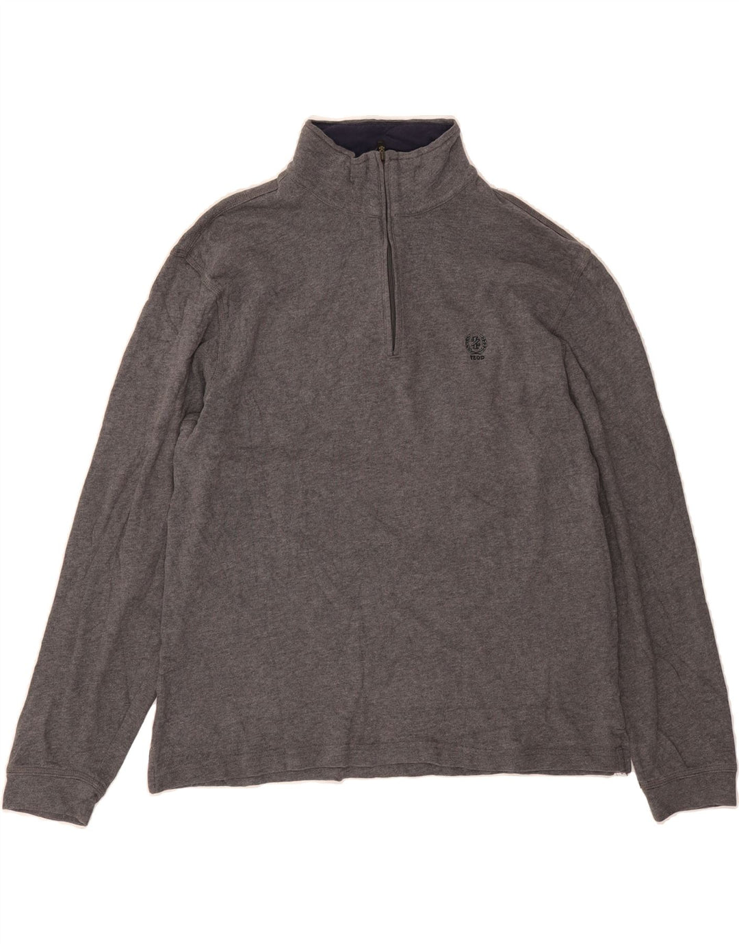 IZOD Mens Zip Neck Jumper Sweater Medium Grey Flecked Cotton Vintage Izod and Second-Hand Izod from Messina Hembry 