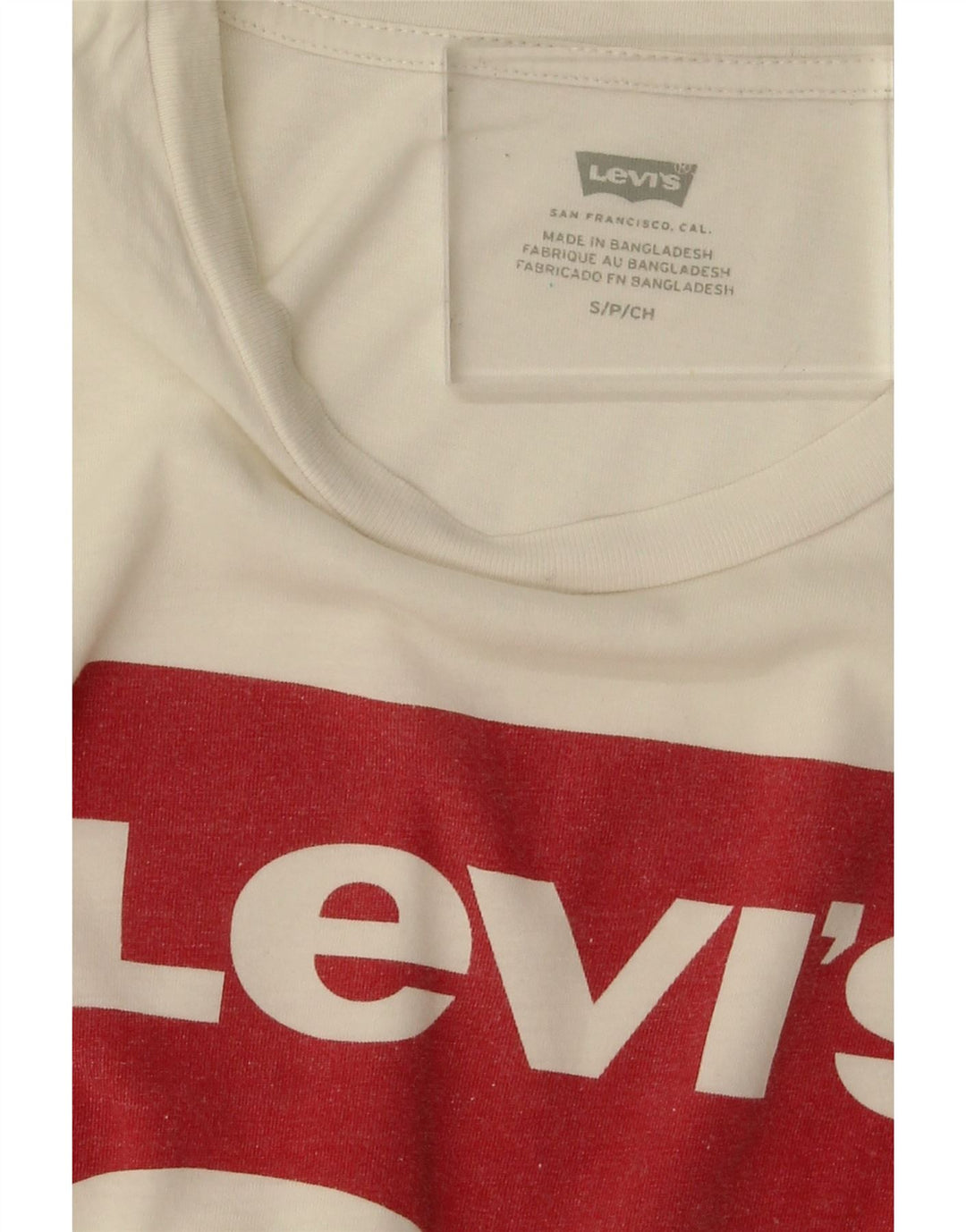 LEVI'S Womens Graphic T-Shirt Top UK 10 Small White Vintage Levi's and Second-Hand Levi's from Messina Hembry 