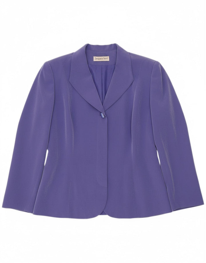 JACQUES VERT Womens 1 Button Blazer Jacket UK 20 2XL Purple Polyester