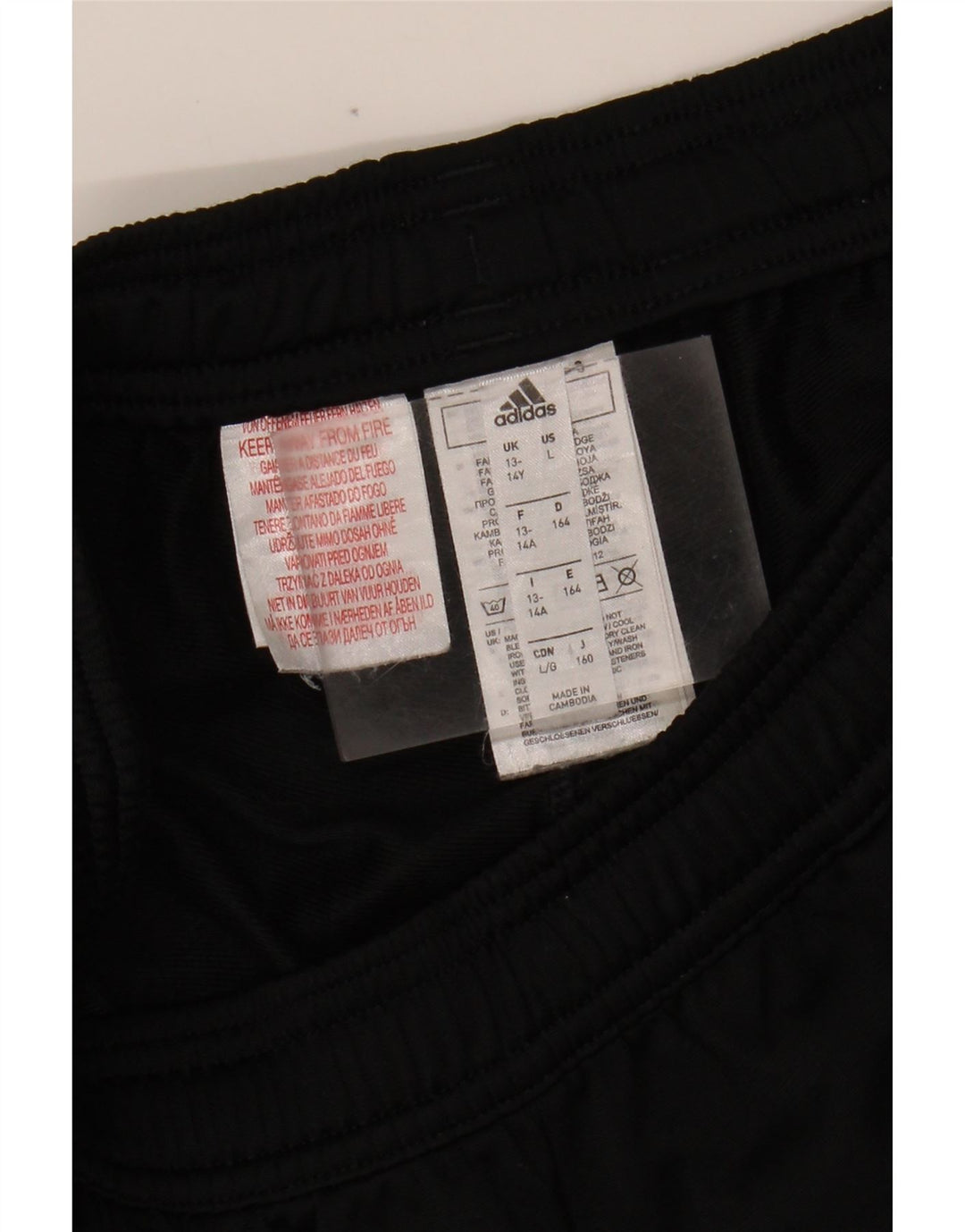 ADIDAS Boys Tracksuit Trousers 13-14 Years  Black Polyester