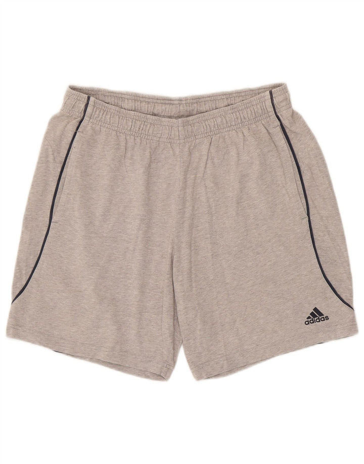 Adidas Herren Sportshorts mittelgraue Baumwolle