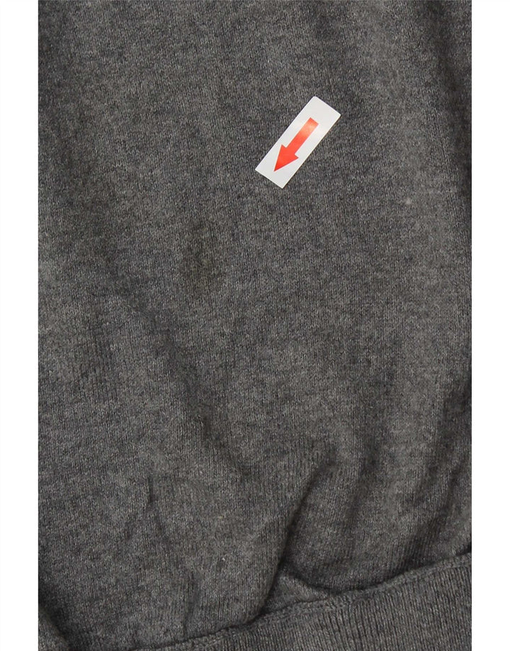 Gap Herren-Pullover mit Rundhalsausschnitt, Größe L, aus grauer Baumwolle