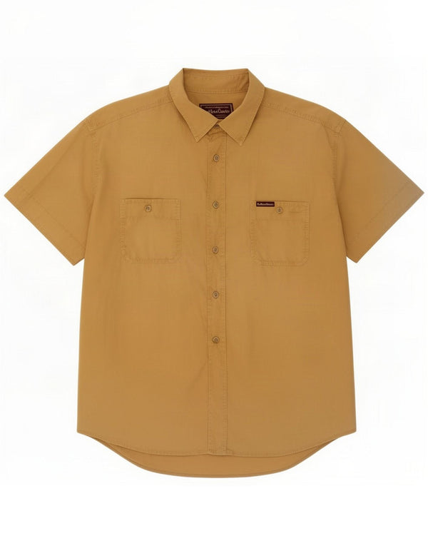 Marlboro Classics Herren Kurzarmhemd 3XL Gelbe Baumwolle