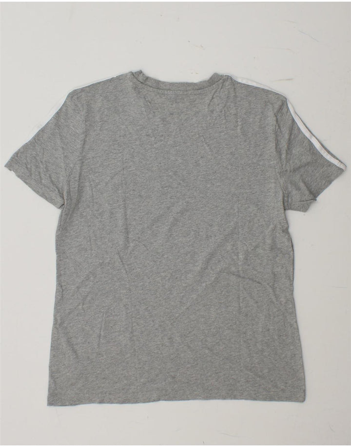 ADIDAS Damen T-Shirt Top UK 16/18 Große graue Baumwolle
