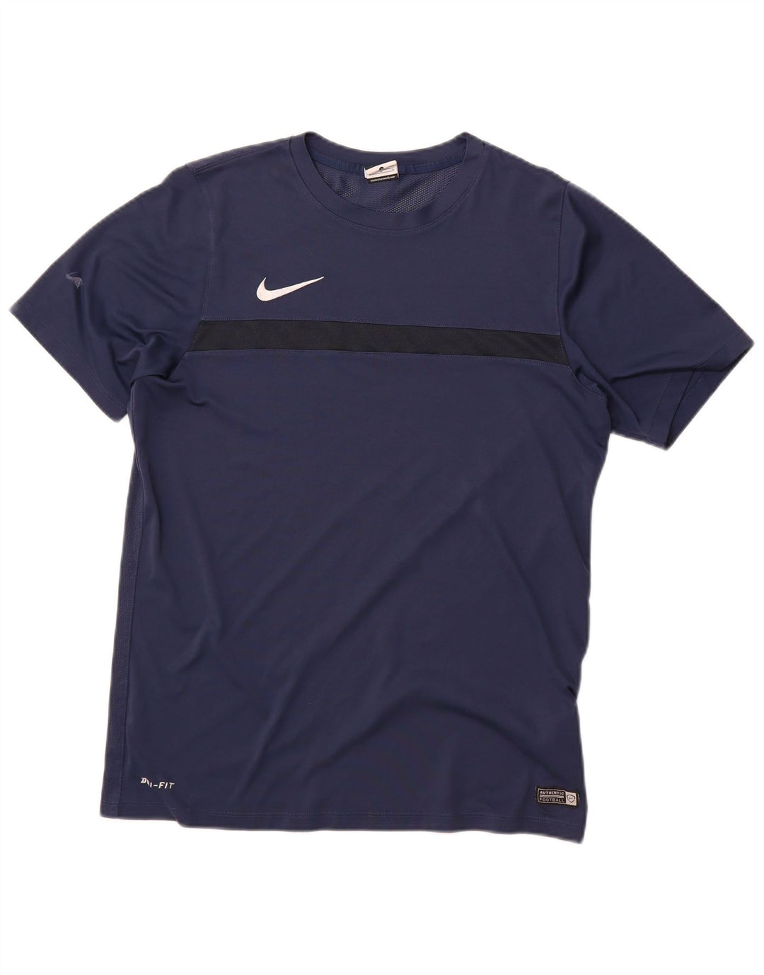 Nike Herren Dri Fit T-Shirt Top Large Marineblau Polyester
