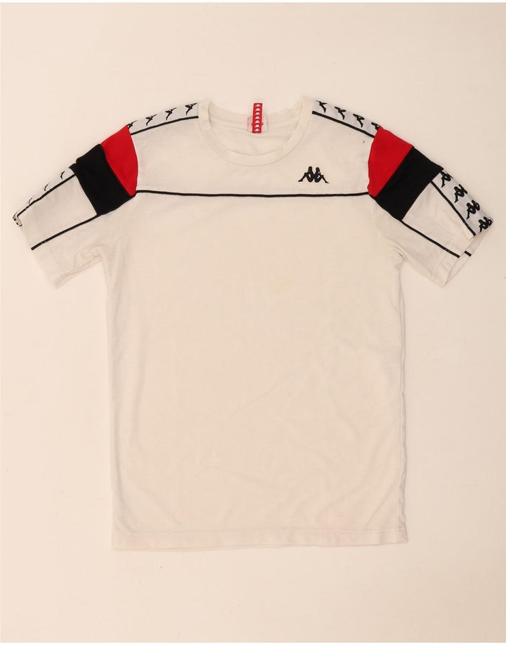Kappa Herren Grafik-T-Shirt-Oberteil Mittelweiß Farbblock