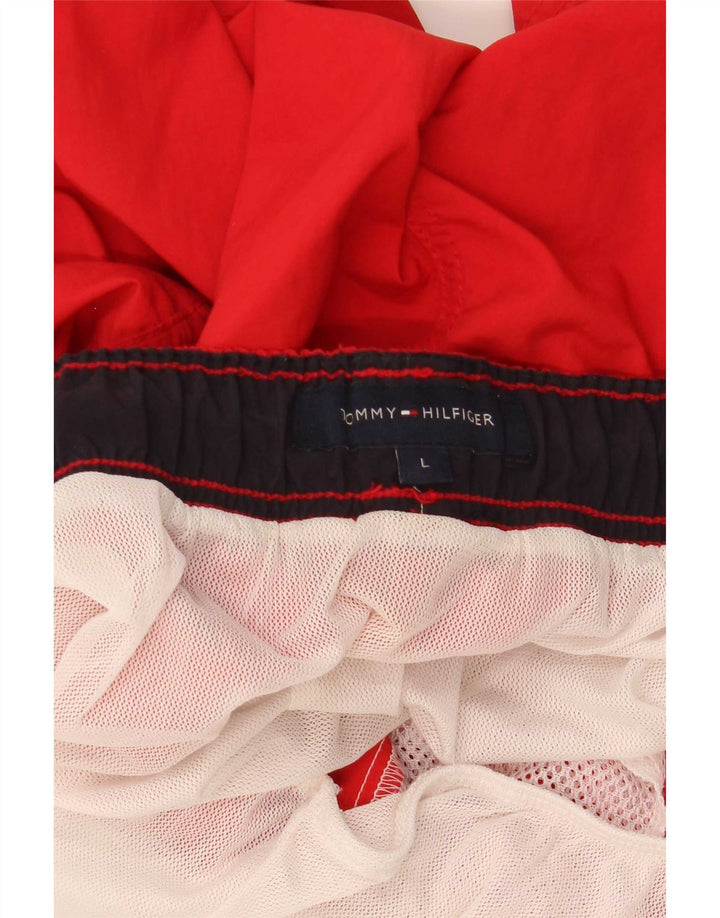 Tommy Hilfiger Herren-Badeshorts, Größe L, Rot