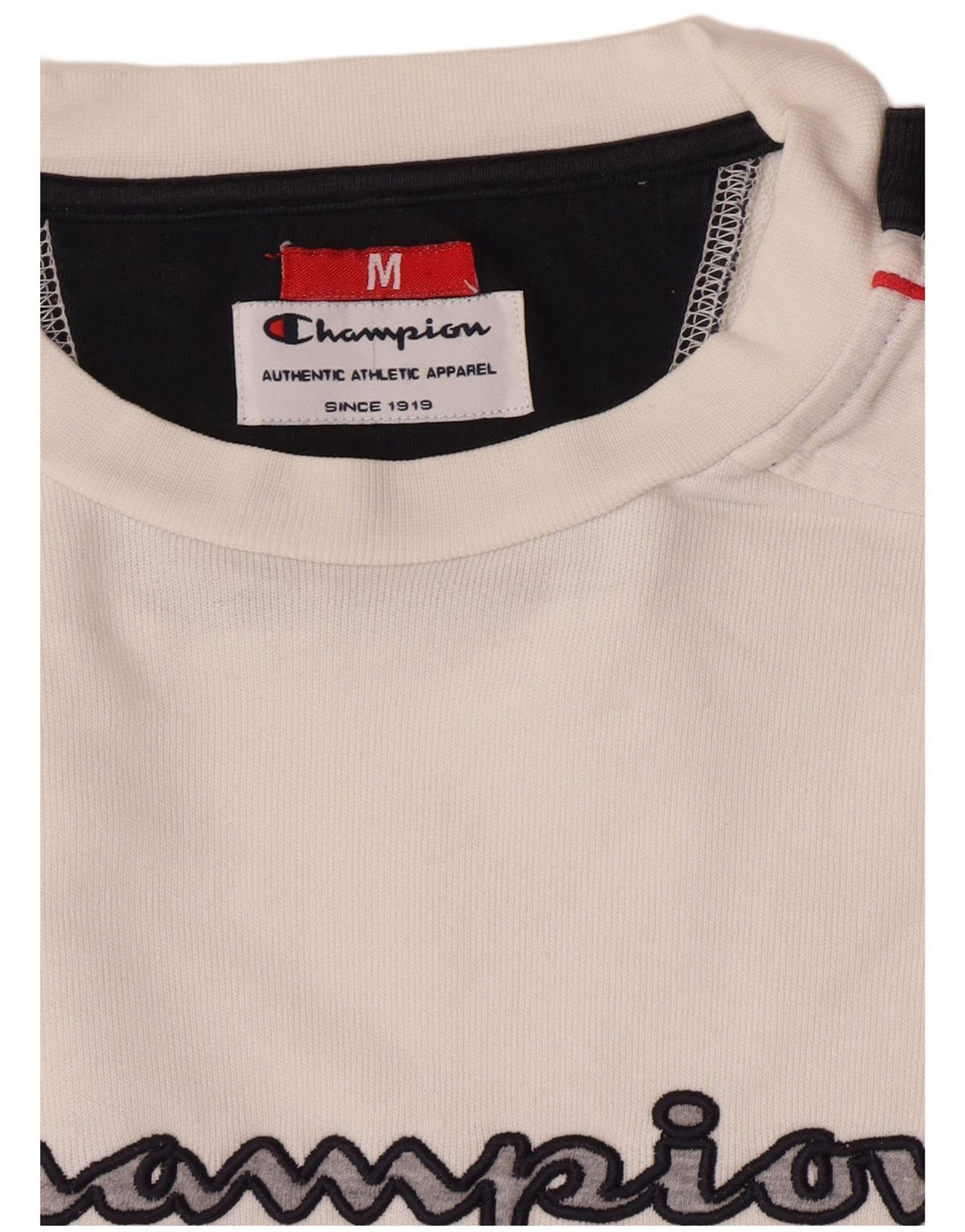 Champion Herren-Sweatshirt mit Grafik, Mittelweiß, Farbblock
