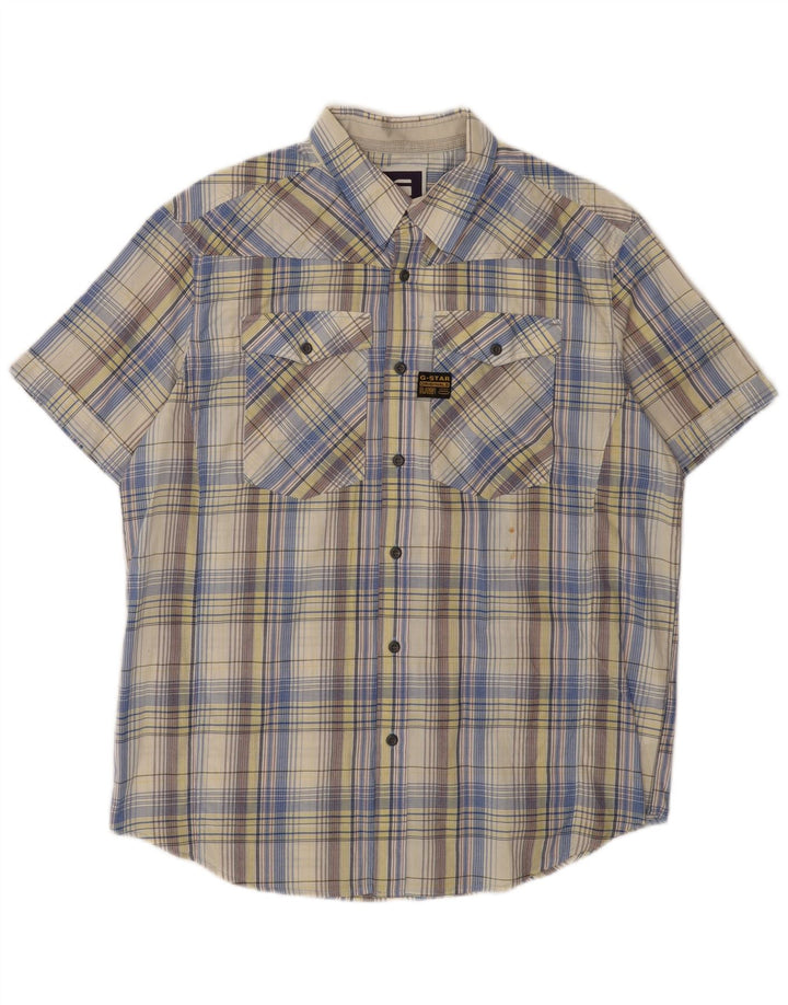 G-Star Herren Graphic Short Sleeve Shirt XL Mehrfarbig karierte Baumwolle