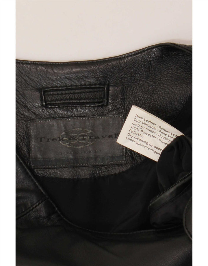 Vintage Herren Lederweste UK 38 Medium Schwarz