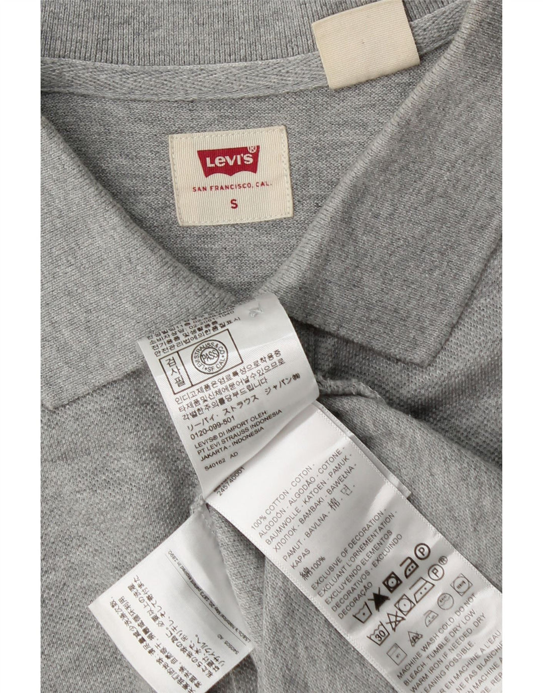 Levi's Herren-Poloshirt, kleine graue Baumwolle