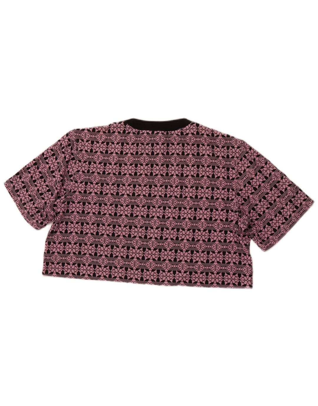 ADIDAS Damen Oversize Crop Graphic T-Shirt Top UK 6 XS Lila Baumwolle