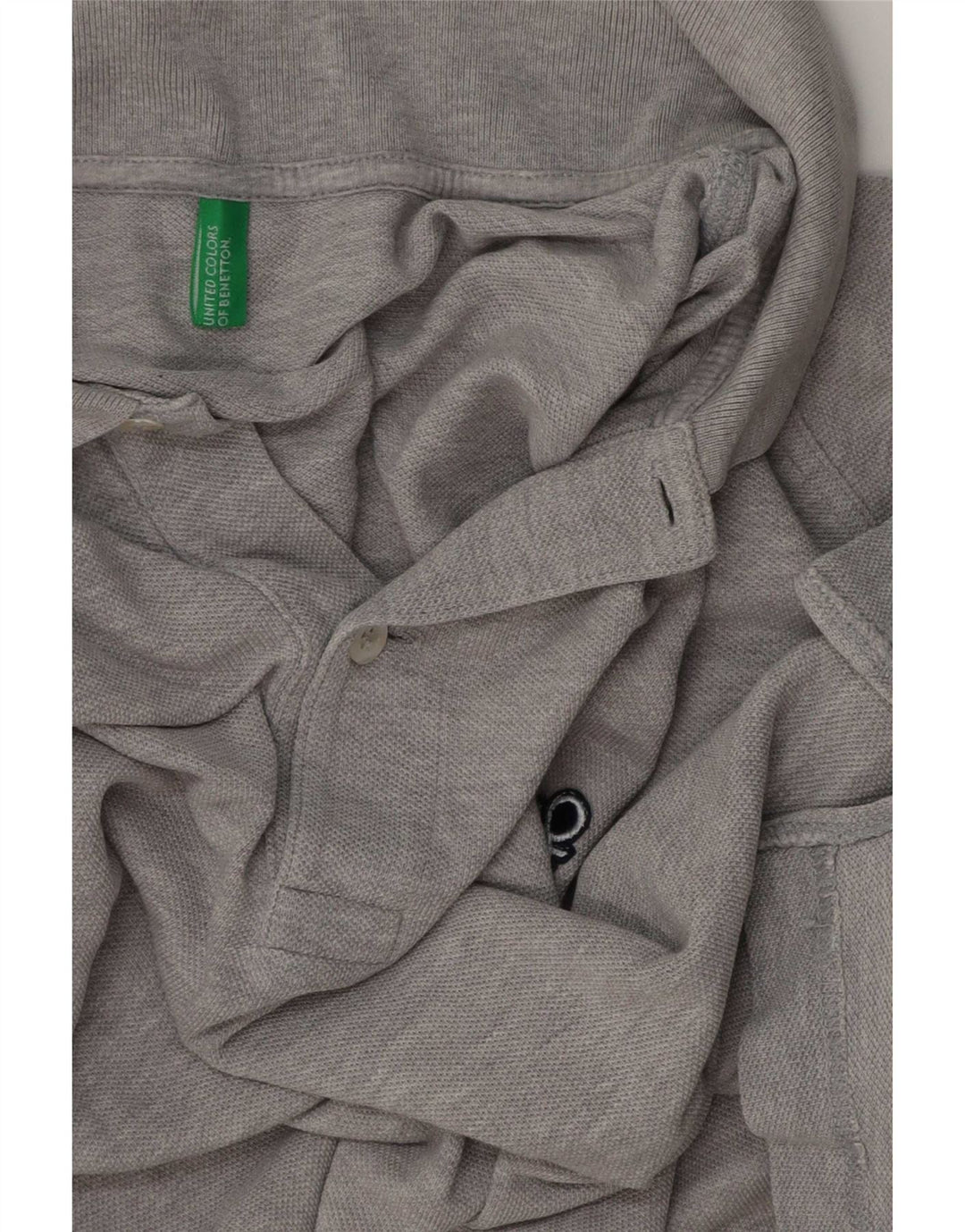 Benetton Herren Poloshirt Mittelgrau meliert