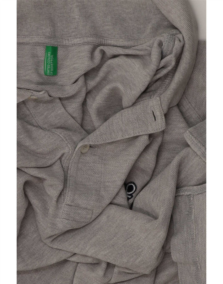 Benetton Herren Poloshirt Mittelgrau meliert