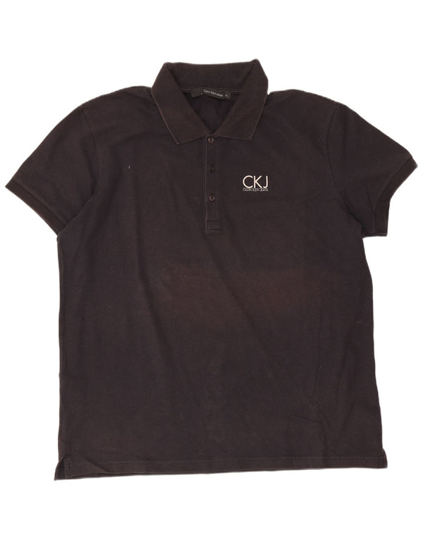 Calvin Klein Herren Poloshirt XL Marineblau Baumwolle
