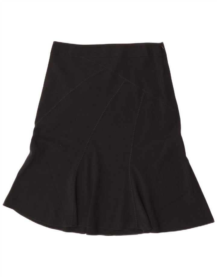 Marks & Spencer Damen Trompetenrock UK 14 Large W32 Schwarz Polyester