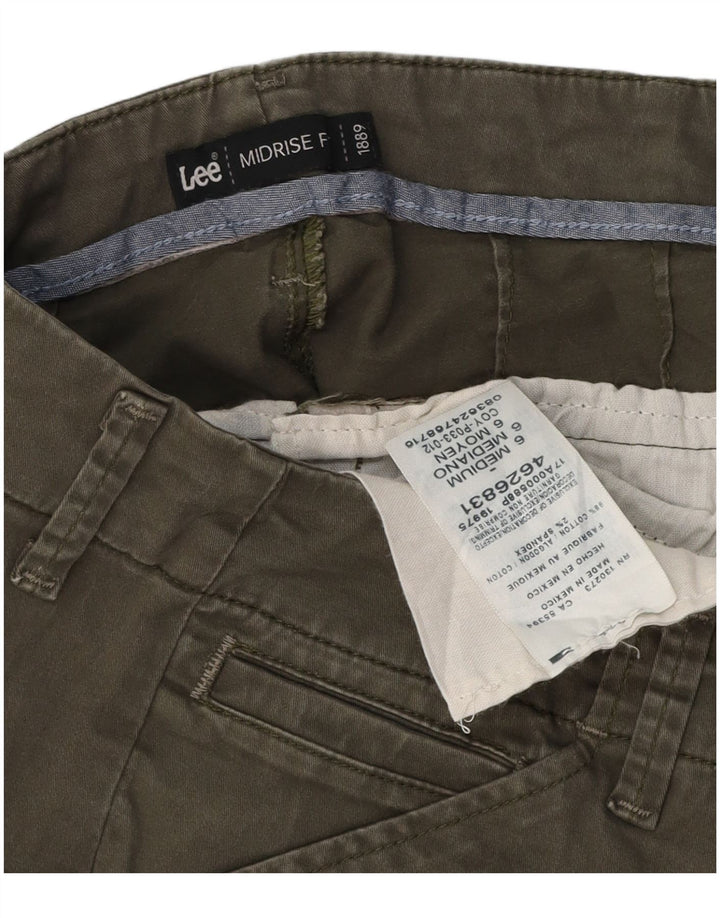 LEE Womens Mid Rise Casual Shorts US 6 Medium W30 Khaki Baumwolle