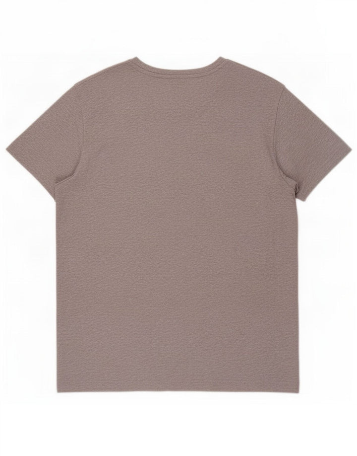 Gant Herren-T-Shirt-Oberteil aus mittelgrau gesprenkelter Baumwolle