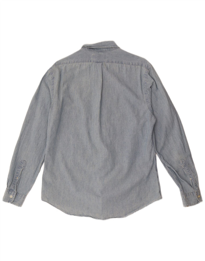 Ralph Lauren Herren Slim-Fit-Hemd, groß, aus blauer Baumwolle