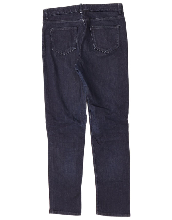 Marks & Spencer Damen Straight Jeans UK 10 Small W30 L29 Marineblau Baumwolle