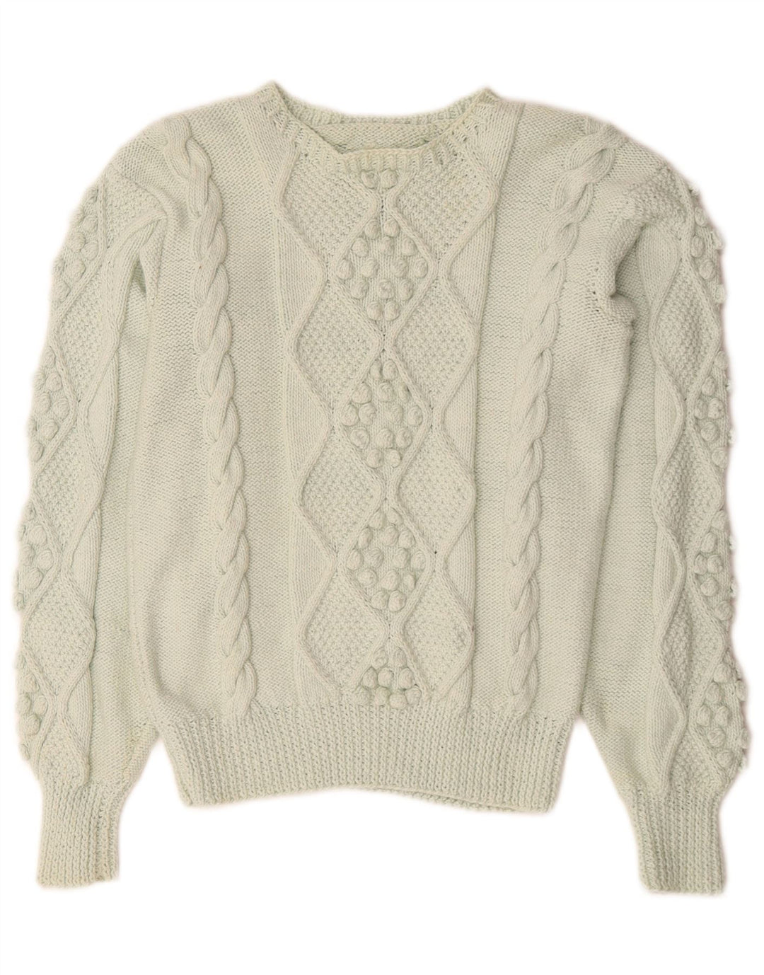 Vintage Damen Pullover mit U-Boot-Ausschnitt UK 14 Mittelgrün