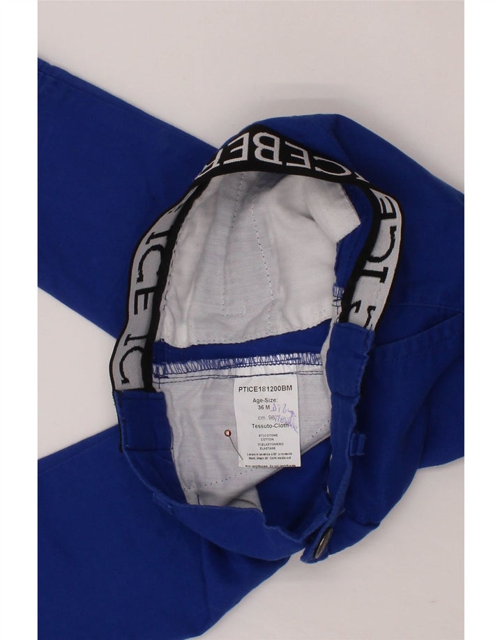 ICEBERG Jungen-Chinohose mit Grafik, 2–3 Jahre, W24, L14, Blau, Farbblock