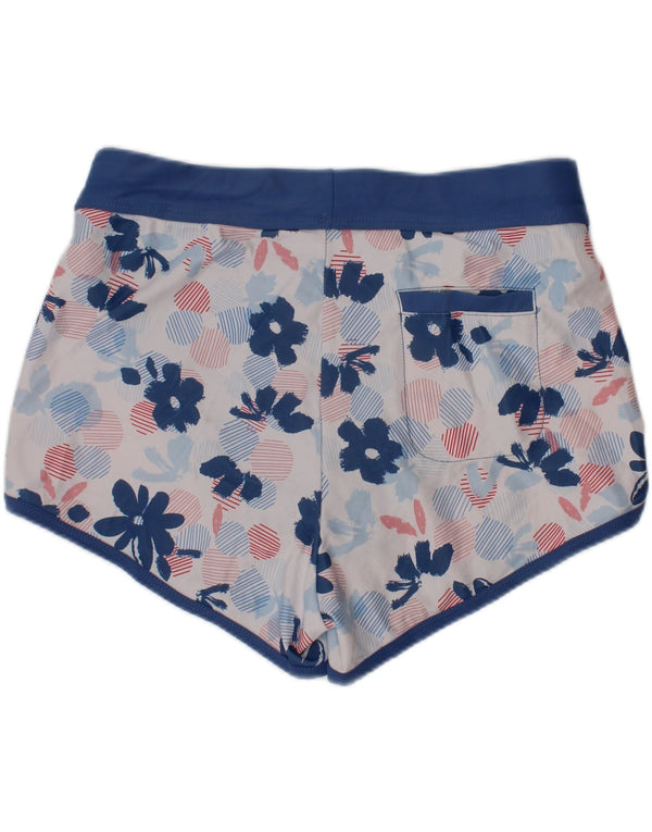 Eddie Bauer Mädchen-Badeshorts, 10–11 Jahre, mittelblaues Blumenmuster, Polyester