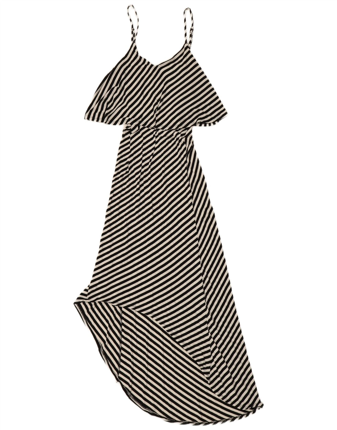 Mossimo Ärmelloses, asymmetrisches Maxikleid für Damen, Gr. 8, klein, schwarz gestreift