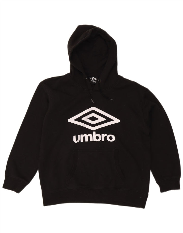 UMBRO Herren-Kapuzenpullover mit Grafik, groß, aus schwarzer Baumwolle