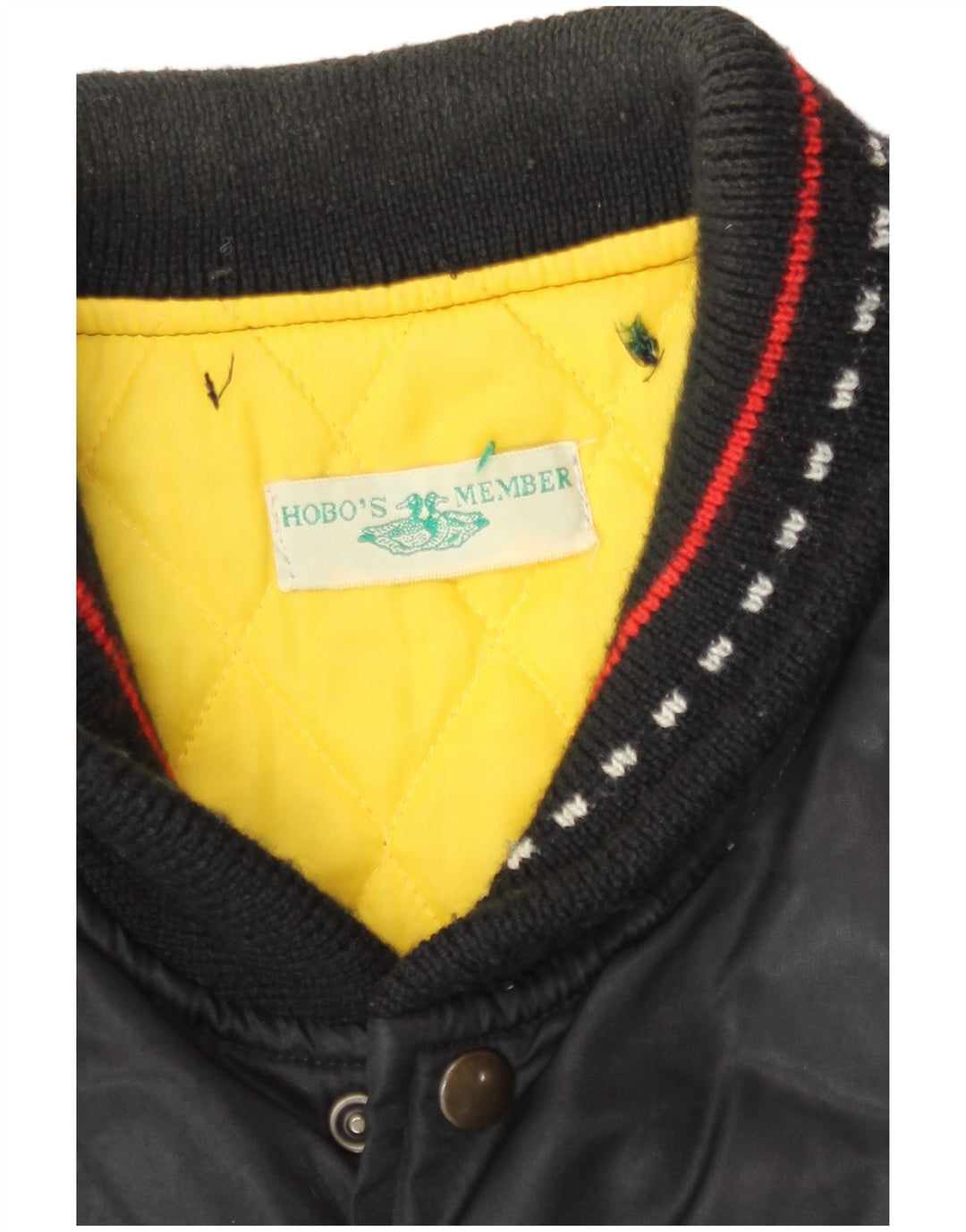 Vintage Herren gepolsterte Bomberjacke UK 40 Großes schwarzes Polyamid