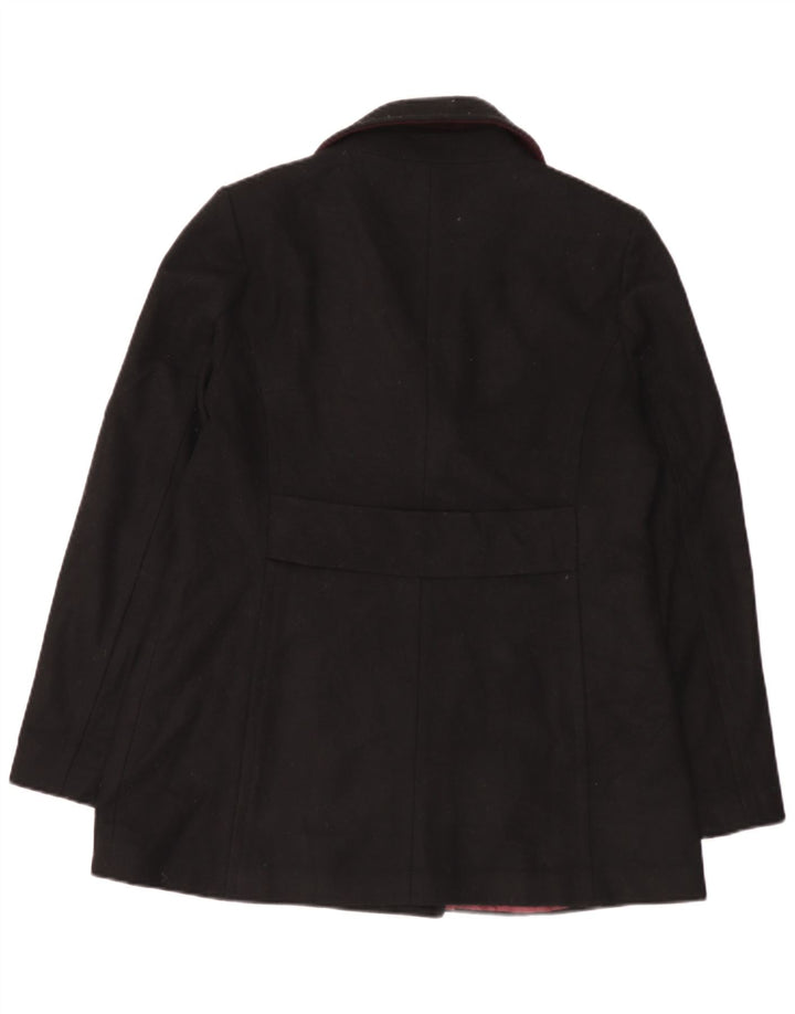 Tommy Hilfiger Damen Pea Coat UK 16 Große schwarze Wolle