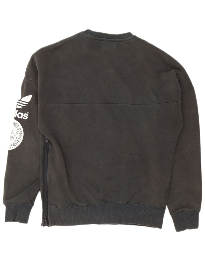 Adidas Herren Grafik-Sweatshirt-Pullover, klein, graue Baumwolle