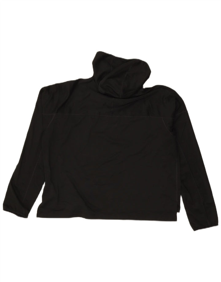 Nike Damen Running Crop Graphic Hoodie Pullover UK 14 Medium Schwarz Polyester