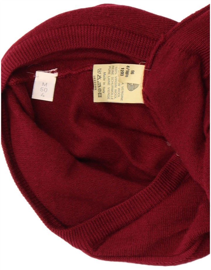 VINTAGE Herren Pullover mit V-Ausschnitt IT 50 Mittelbraune Schurwolle