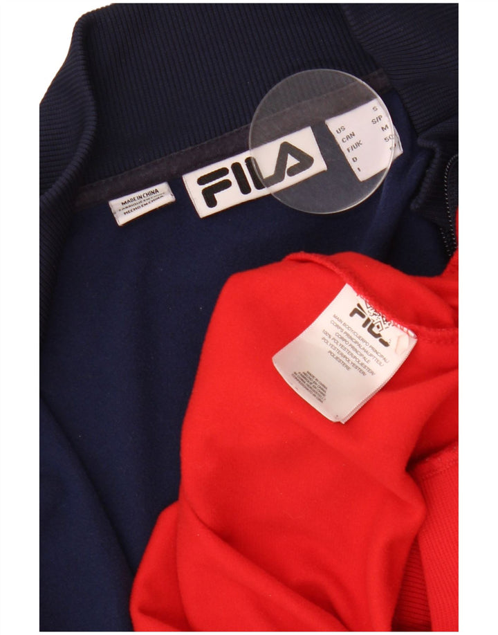FILA Herren-Trainingsanzug-Oberteil, Jacke, klein, rot, Farbblock-Polyester