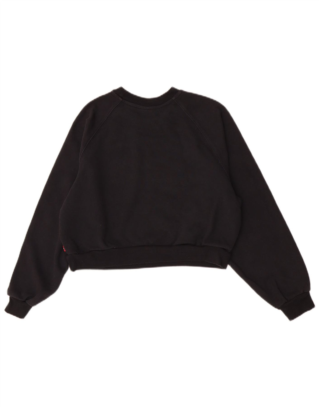 Levi's Damen Crop Oversized Sweatshirt Pullover UK 6 XS Schwarz Baumwolle