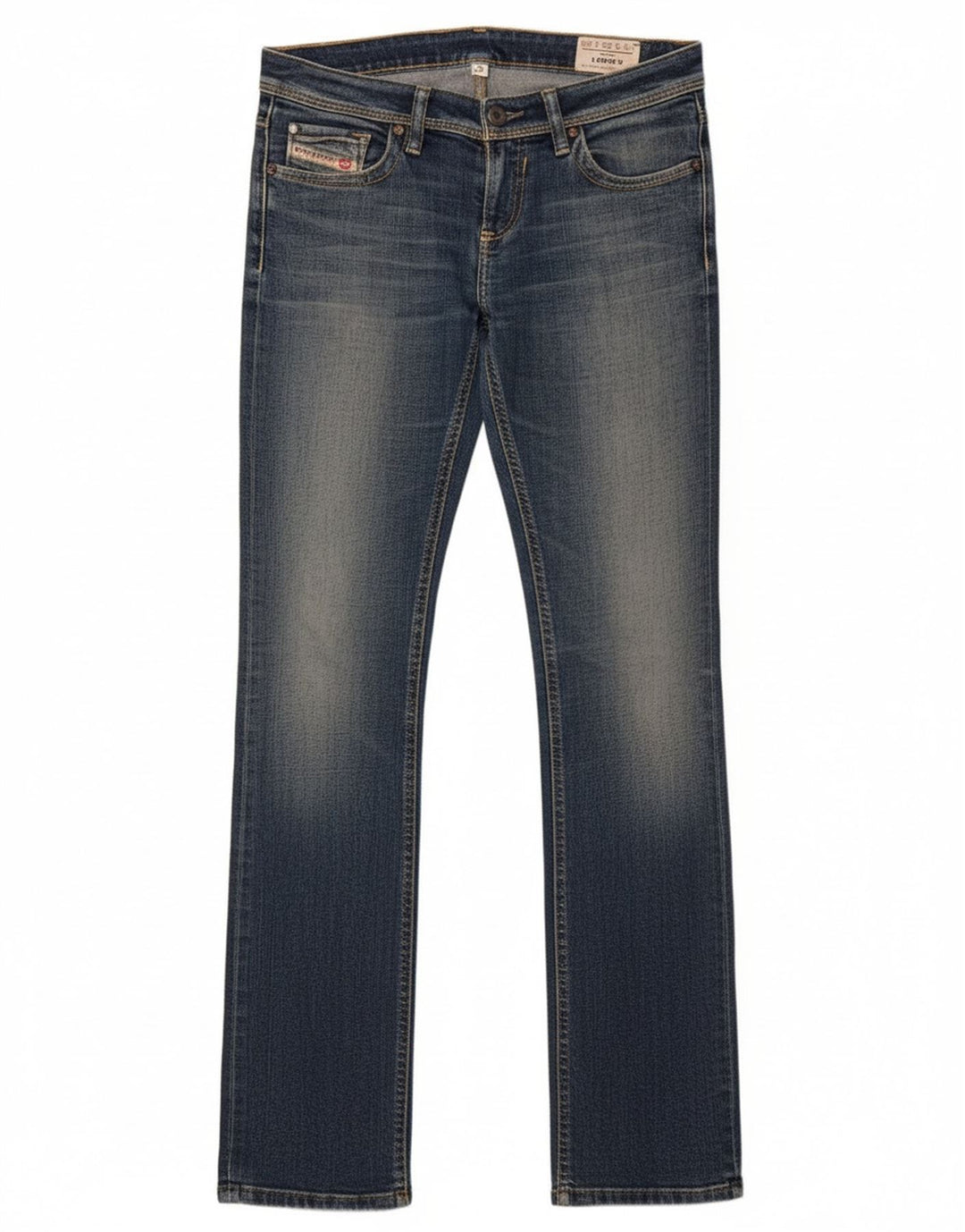 Diesel Damen Lowky Straight Jeans W26 L32 Marineblaue Baumwolle