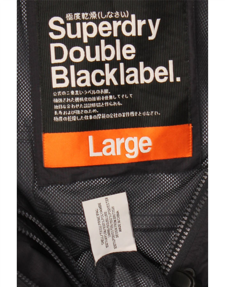 Superdry Herren Regenjacke UK 40 Large Marineblaues Nylon